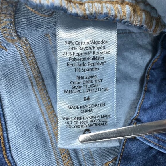 Time and Tru Bootcut Jeans Embroidered Pockets Womens Dark Tint Size 14 - Picture 5 of 11